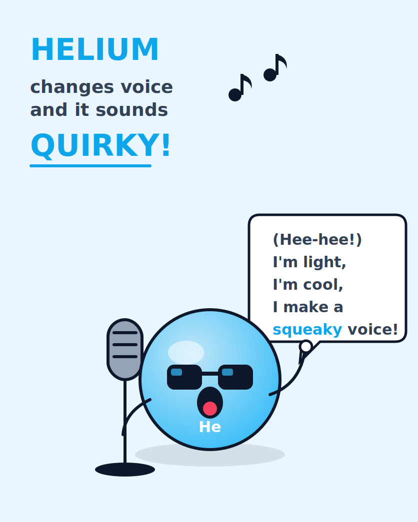 Helium changes voice and it sounds quirky!